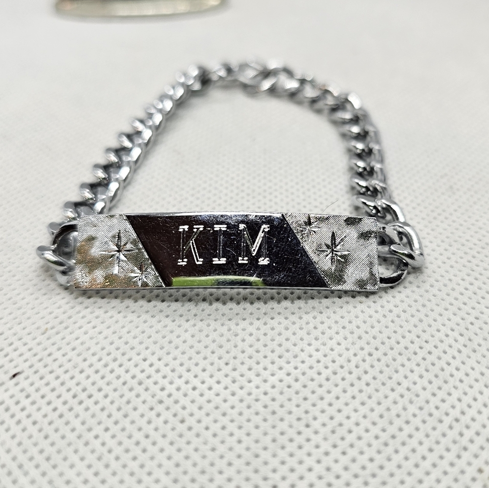 "Kim" Vintage Silvertone Fashion Bracelet